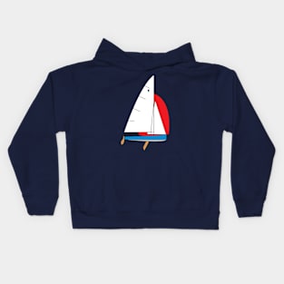 Thistle Sailboat - Light Blue Kids Hoodie